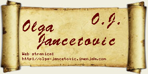 Olga Jančetović vizit kartica